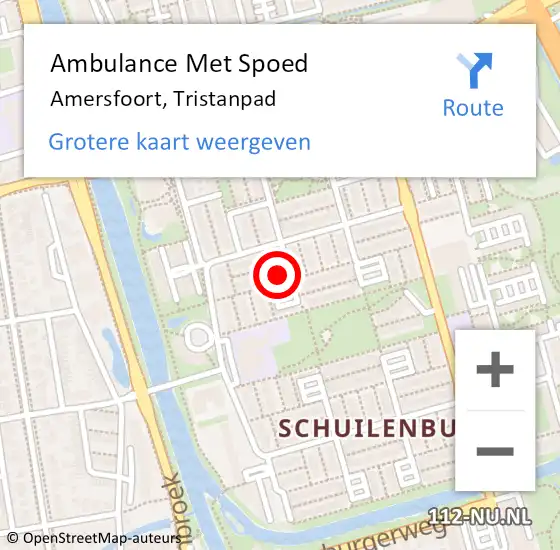 Locatie op kaart van de 112 melding: Ambulance Met Spoed Naar Amersfoort, Tristanpad op 5 april 2017 19:15