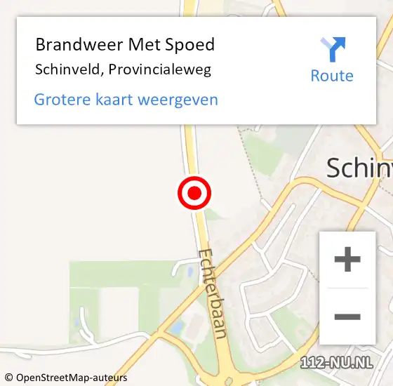 Locatie op kaart van de 112 melding: Brandweer Met Spoed Naar Schinveld, Provincialeweg op 5 april 2017 19:26