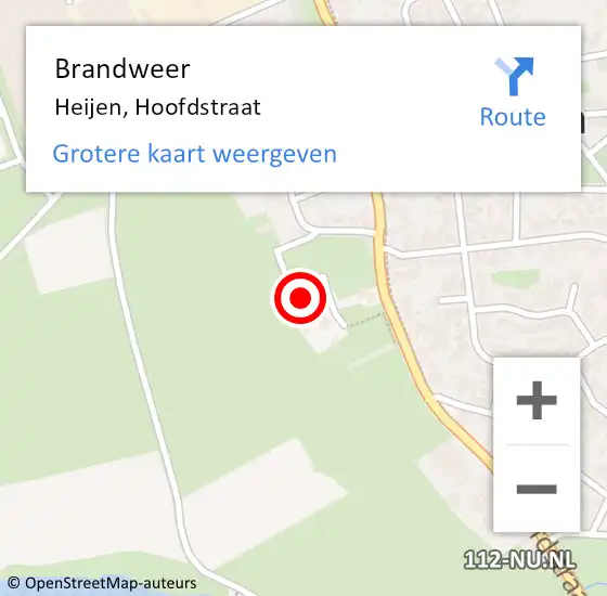 Locatie op kaart van de 112 melding: Brandweer Heijen, Hoofdstraat op 5 april 2017 20:53