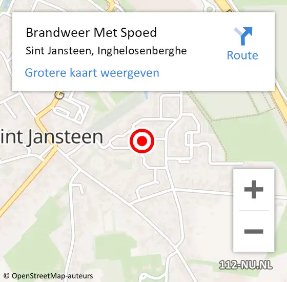 Locatie op kaart van de 112 melding: Brandweer Met Spoed Naar Sint Jansteen, Inghelosenberghe op 5 april 2017 21:24