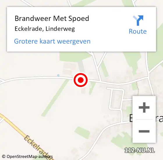 Locatie op kaart van de 112 melding: Brandweer Met Spoed Naar Eckelrade, Linderweg op 5 april 2017 21:24