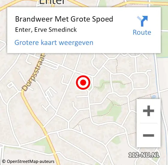 Locatie op kaart van de 112 melding: Brandweer Met Grote Spoed Naar Enter, Erve Smedinck op 16 januari 2014 09:55