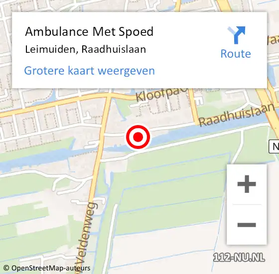 Locatie op kaart van de 112 melding: Ambulance Met Spoed Naar Leimuiden, Raadhuislaan op 5 april 2017 23:43