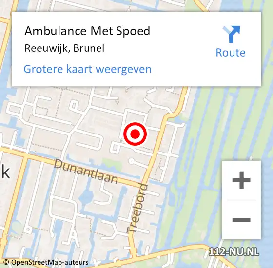 Locatie op kaart van de 112 melding: Ambulance Met Spoed Naar Reeuwijk, Brunel op 6 april 2017 02:05