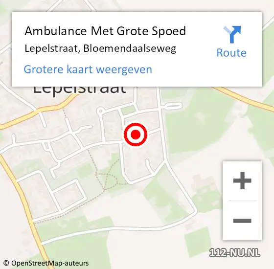 Locatie op kaart van de 112 melding: Ambulance Met Grote Spoed Naar Lepelstraat, Bloemendaalseweg op 6 april 2017 04:50