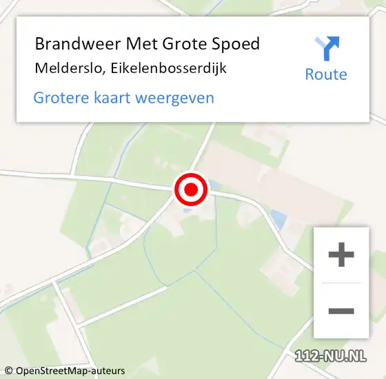 Locatie op kaart van de 112 melding: Brandweer Met Grote Spoed Naar Melderslo, Eikelenbosserdijk op 6 april 2017 07:53