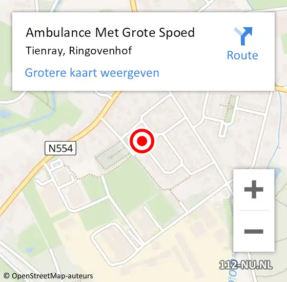 Locatie op kaart van de 112 melding: Ambulance Met Grote Spoed Naar Tienray, Ringovenhof op 6 april 2017 08:36