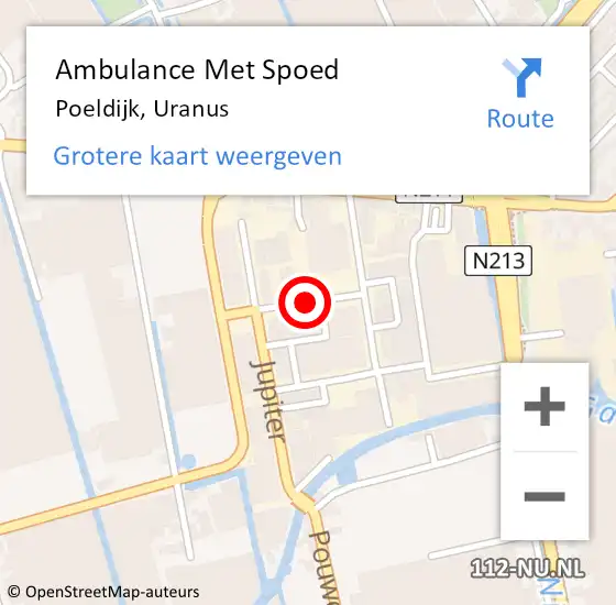 Locatie op kaart van de 112 melding: Ambulance Met Spoed Naar Poeldijk, Uranus op 6 april 2017 08:53