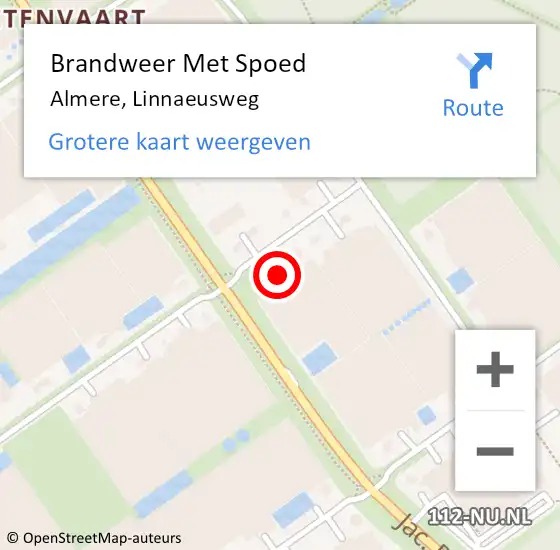 Locatie op kaart van de 112 melding: Brandweer Met Spoed Naar Almere, Linnaeusweg op 6 april 2017 09:12