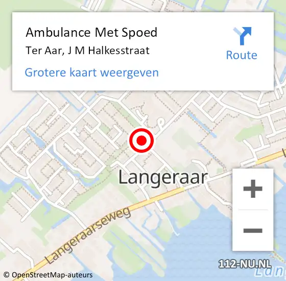 Locatie op kaart van de 112 melding: Ambulance Met Spoed Naar Ter Aar, J M Halkesstraat op 6 april 2017 09:13