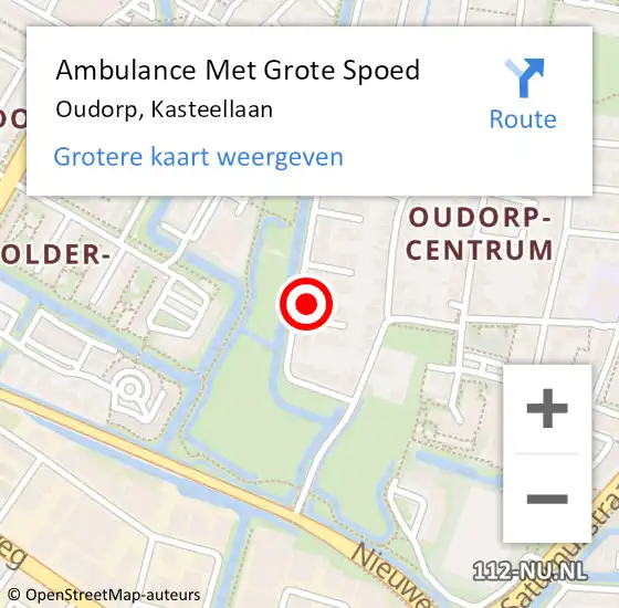 Locatie op kaart van de 112 melding: Ambulance Met Grote Spoed Naar Oudorp, Kasteellaan op 6 april 2017 09:29