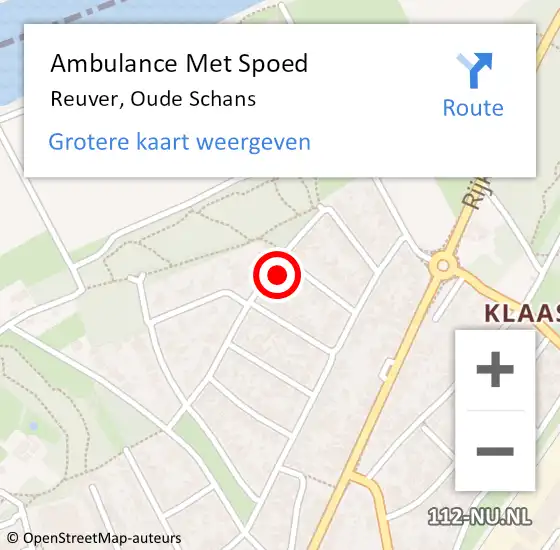 Locatie op kaart van de 112 melding: Ambulance Met Spoed Naar Reuver, Oude Schans op 6 april 2017 10:18