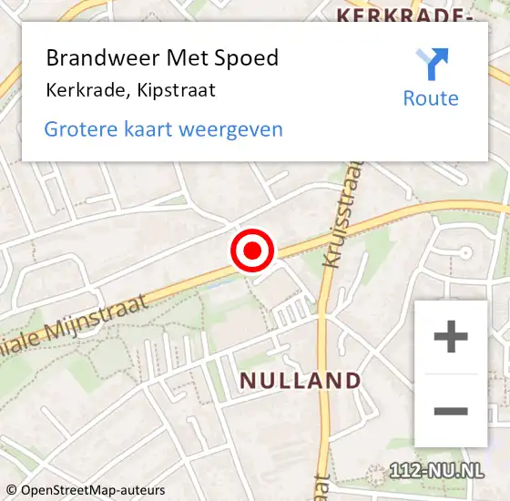 Locatie op kaart van de 112 melding: Brandweer Met Spoed Naar Kerkrade, Kipstraat op 6 april 2017 12:02