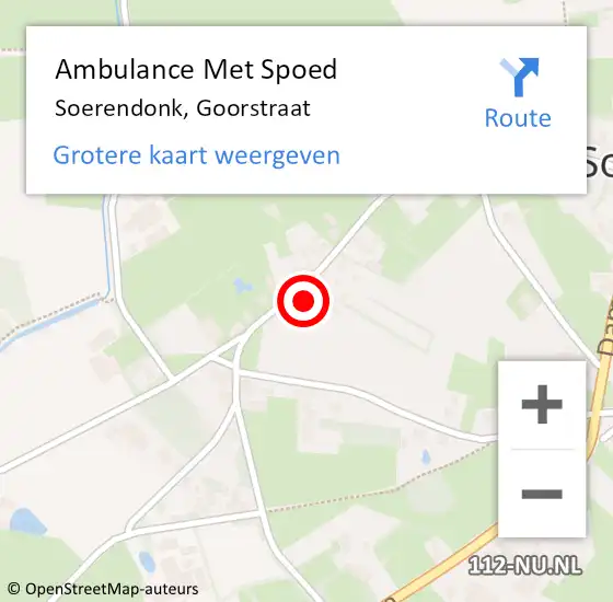 Locatie op kaart van de 112 melding: Ambulance Met Spoed Naar Soerendonk, Goorstraat op 6 april 2017 12:44