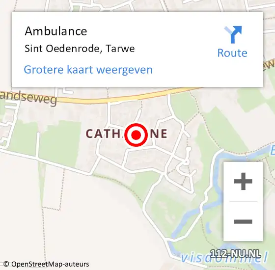 Locatie op kaart van de 112 melding: Ambulance Sint Oedenrode, Tarwe op 6 april 2017 12:51