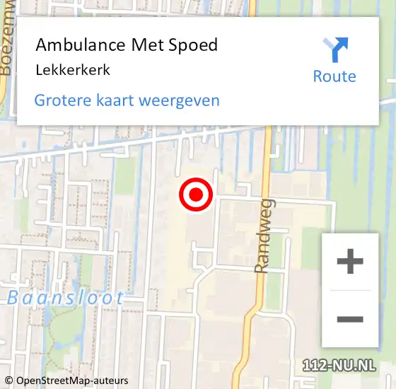 Locatie op kaart van de 112 melding: Ambulance Met Spoed Naar Lekkerkerk, West op 6 april 2017 13:21