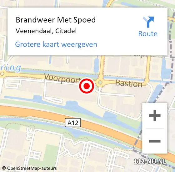 Locatie op kaart van de 112 melding: Brandweer Met Spoed Naar Veenendaal, Citadel op 6 april 2017 14:14