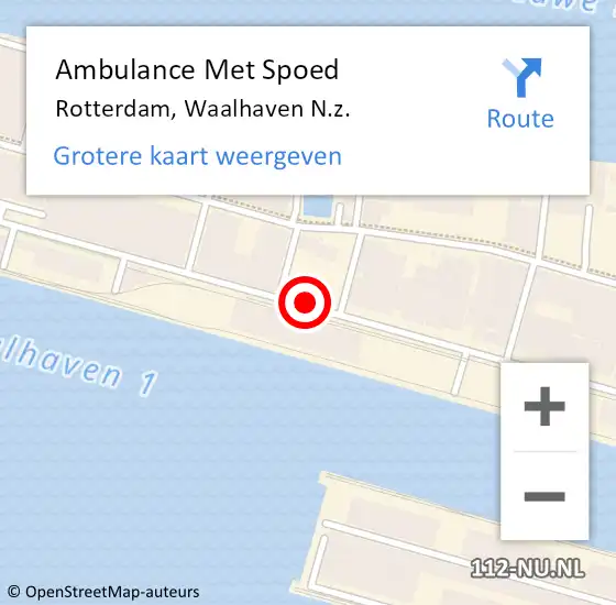 Locatie op kaart van de 112 melding: Ambulance Met Spoed Naar Rotterdam, Waalhaven N.z. op 6 april 2017 14:15