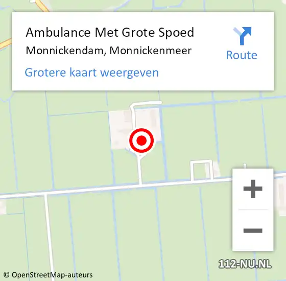 Locatie op kaart van de 112 melding: Ambulance Met Grote Spoed Naar Monnickendam, Monnickenmeer op 6 april 2017 14:24