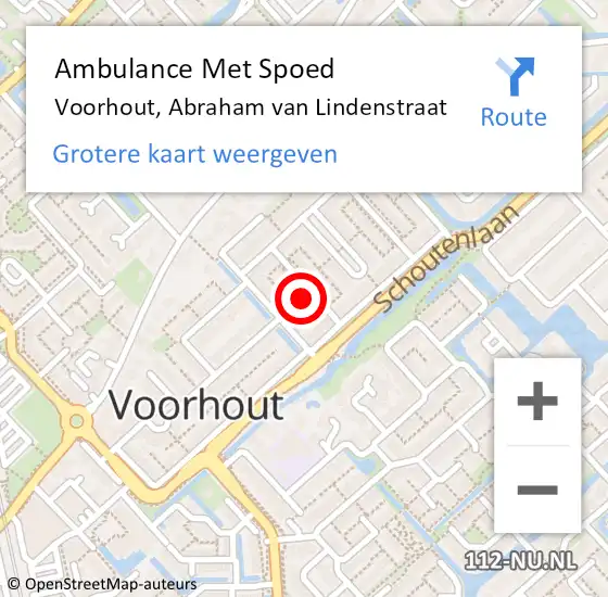 Locatie op kaart van de 112 melding: Ambulance Met Spoed Naar Voorhout, Abraham van Lindenstraat op 6 april 2017 15:23