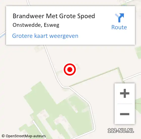 Locatie op kaart van de 112 melding: Brandweer Met Grote Spoed Naar Onstwedde, Esweg op 6 april 2017 15:34