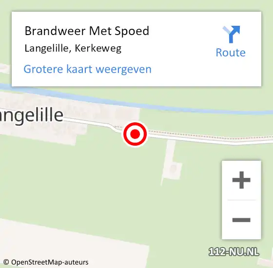 Locatie op kaart van de 112 melding: Brandweer Met Spoed Naar Langelille, Kerkeweg op 6 april 2017 15:51