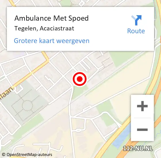 Locatie op kaart van de 112 melding: Ambulance Met Spoed Naar Tegelen, Acaciastraat op 6 april 2017 16:10