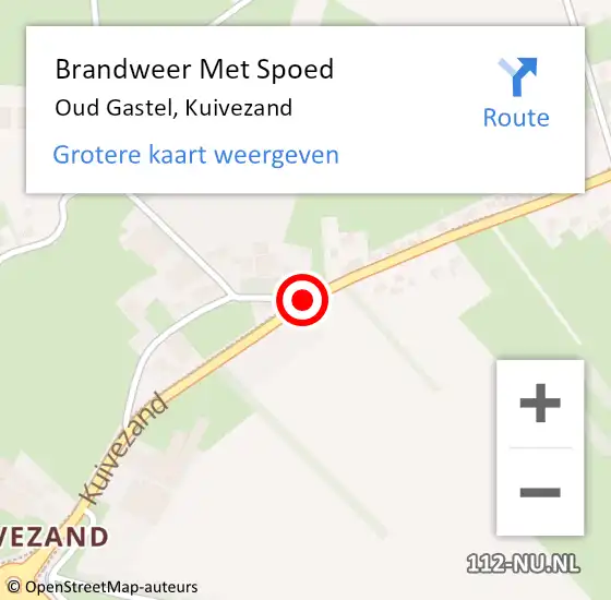 Locatie op kaart van de 112 melding: Brandweer Met Spoed Naar Oud Gastel, Kuivezand op 6 april 2017 16:18