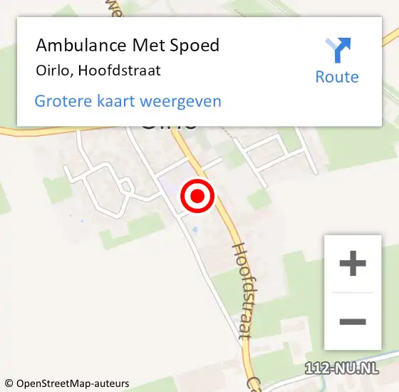 Locatie op kaart van de 112 melding: Ambulance Met Spoed Naar Oirlo, Hoofdstraat op 6 april 2017 16:32