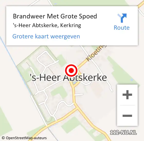 Locatie op kaart van de 112 melding: Brandweer Met Grote Spoed Naar 's-Heer Abtskerke, Kerkring op 6 april 2017 16:55