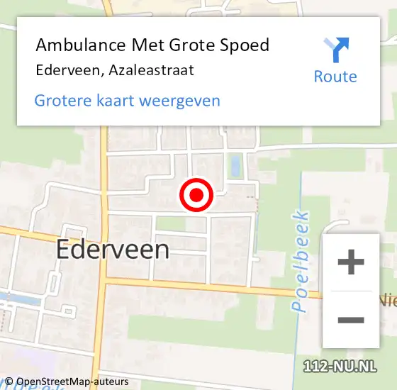 Locatie op kaart van de 112 melding: Ambulance Met Grote Spoed Naar Ederveen, Azaleastraat op 6 april 2017 16:59