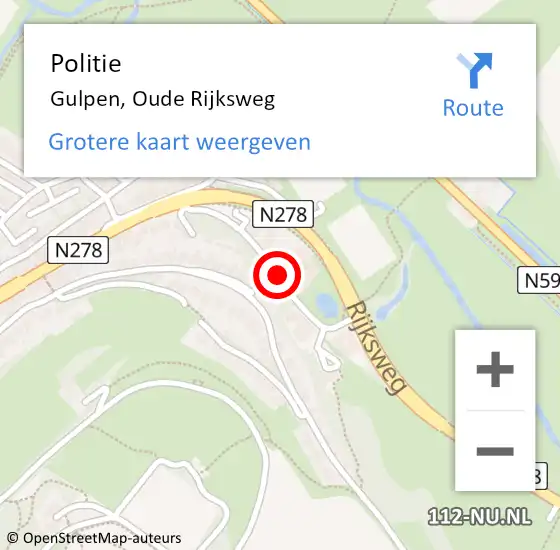 Locatie op kaart van de 112 melding: Politie Gulpen, Oude Rijksweg op 6 april 2017 17:06