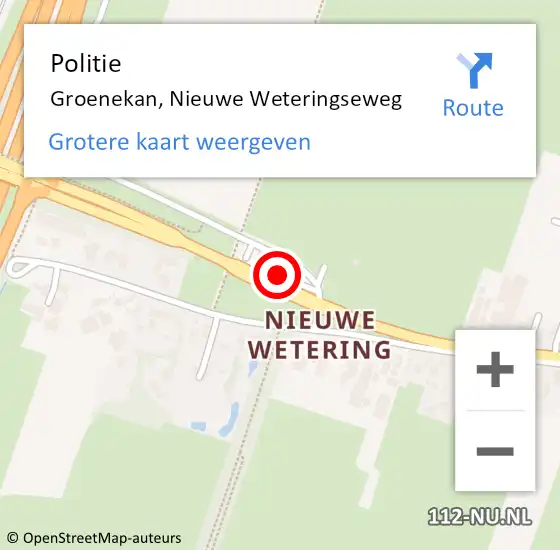 Locatie op kaart van de 112 melding: Politie Groenekan, Nieuwe Weteringseweg op 6 april 2017 17:21