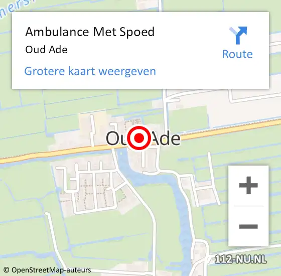 Locatie op kaart van de 112 melding: Ambulance Met Spoed Naar Oud Ade op 6 april 2017 18:37