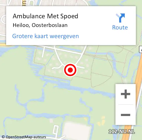 Locatie op kaart van de 112 melding: Ambulance Met Spoed Naar Heiloo, Oosterboslaan op 6 april 2017 18:53