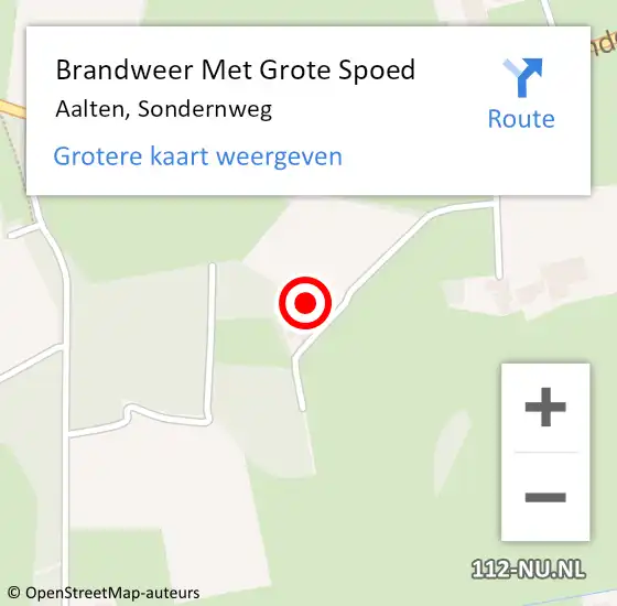 Locatie op kaart van de 112 melding: Brandweer Met Grote Spoed Naar Aalten, Sondernweg op 6 april 2017 18:59