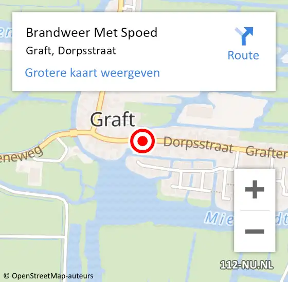 Locatie op kaart van de 112 melding: Brandweer Met Spoed Naar Graft, Dorpsstraat op 6 april 2017 19:37