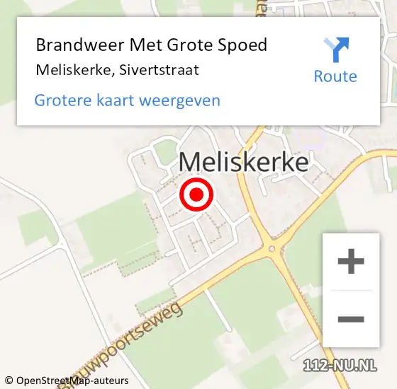 Locatie op kaart van de 112 melding: Brandweer Met Grote Spoed Naar Meliskerke, Sivertstraat op 16 januari 2014 11:26