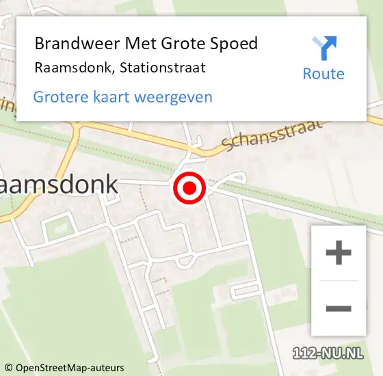 Locatie op kaart van de 112 melding: Brandweer Met Grote Spoed Naar Raamsdonk, Stationstraat op 6 april 2017 20:49