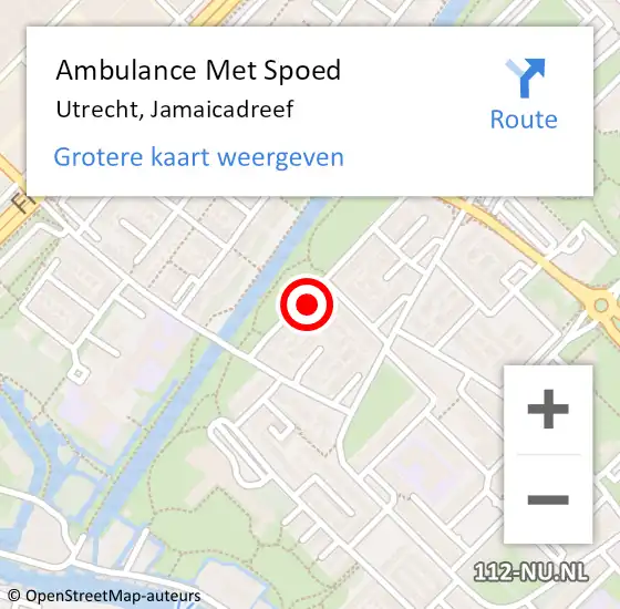 Locatie op kaart van de 112 melding: Ambulance Met Spoed Naar Utrecht, Jamaicadreef op 6 april 2017 22:28