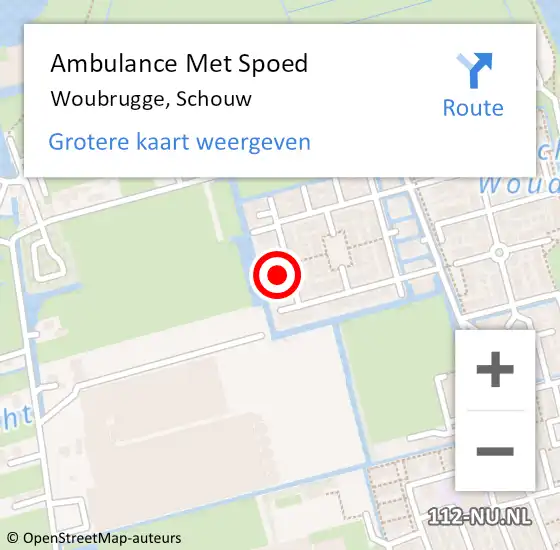 Locatie op kaart van de 112 melding: Ambulance Met Spoed Naar Woubrugge, Schouw op 7 april 2017 02:21