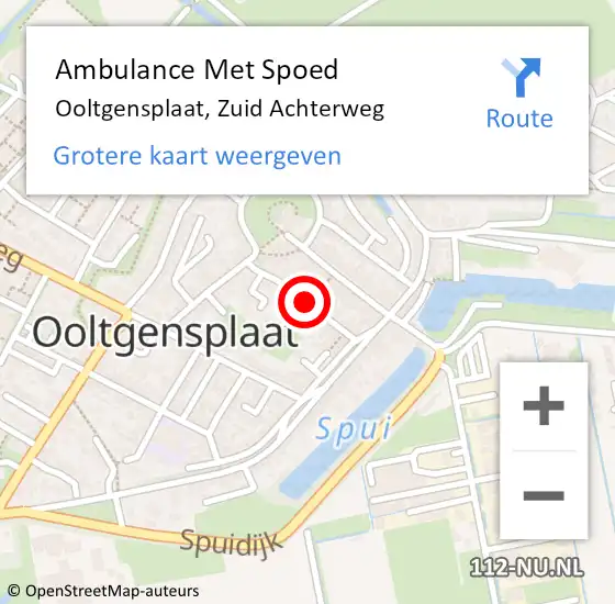 Locatie op kaart van de 112 melding: Ambulance Met Spoed Naar Ooltgensplaat, Zuid Achterweg op 7 april 2017 04:25