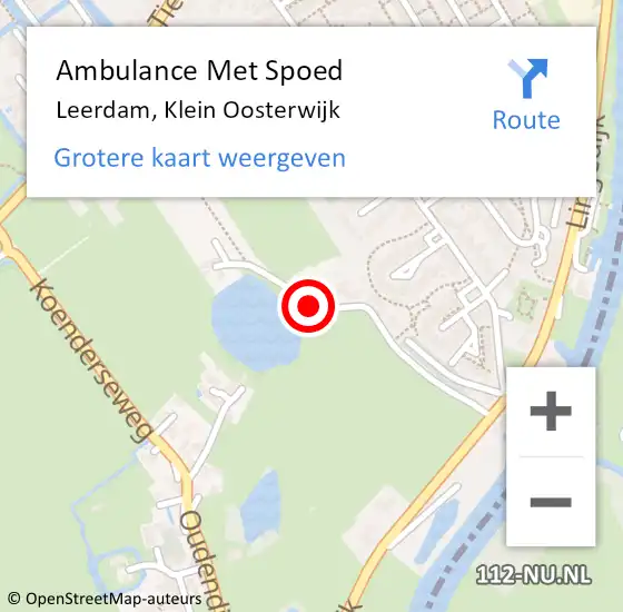 Locatie op kaart van de 112 melding: Ambulance Met Spoed Naar Leerdam, Klein Oosterwijk op 16 januari 2014 11:45