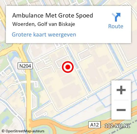 Locatie op kaart van de 112 melding: Ambulance Met Grote Spoed Naar Woerden, Golf van Biskaje op 7 april 2017 07:14