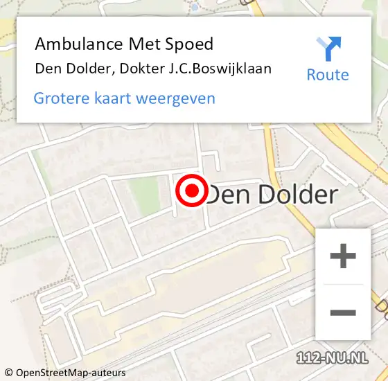 Locatie op kaart van de 112 melding: Ambulance Met Spoed Naar Den Dolder, Dokter J.C.Boswijklaan op 7 april 2017 08:47