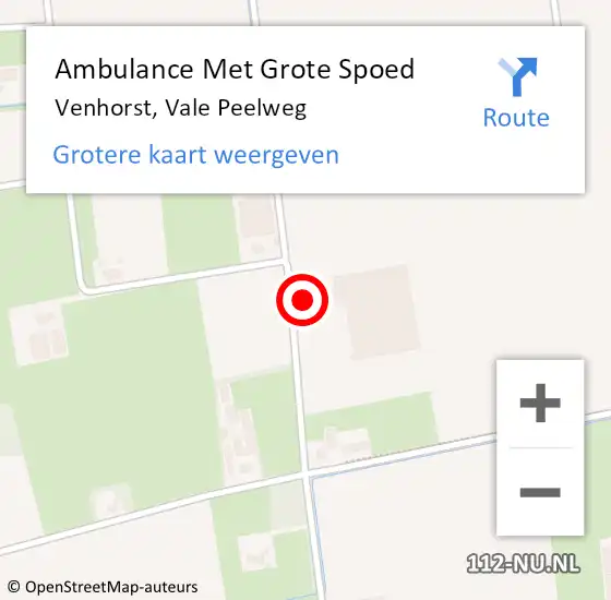 Locatie op kaart van de 112 melding: Ambulance Met Grote Spoed Naar Venhorst, Vale Peelweg op 7 april 2017 08:52