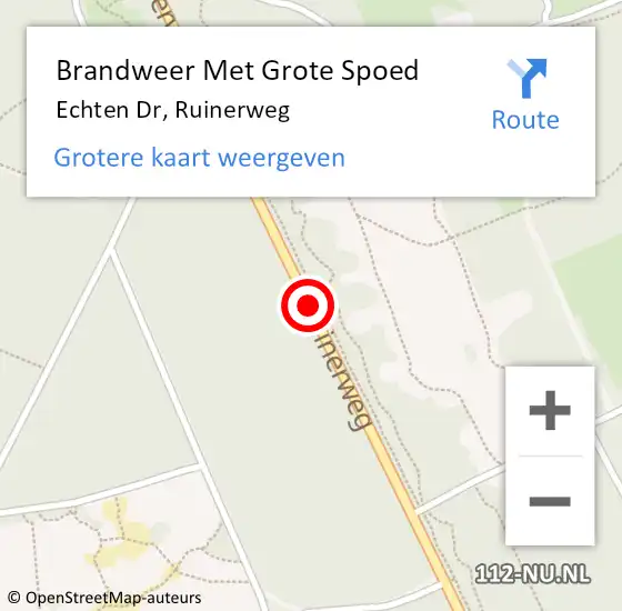 Locatie op kaart van de 112 melding: Brandweer Met Grote Spoed Naar Echten Dr, Ruinerweg op 7 april 2017 09:39