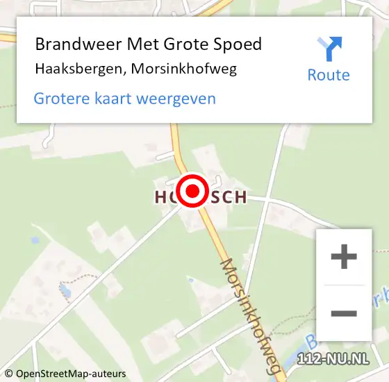 Locatie op kaart van de 112 melding: Brandweer Met Grote Spoed Naar Haaksbergen, Morsinkhofweg op 7 april 2017 11:58