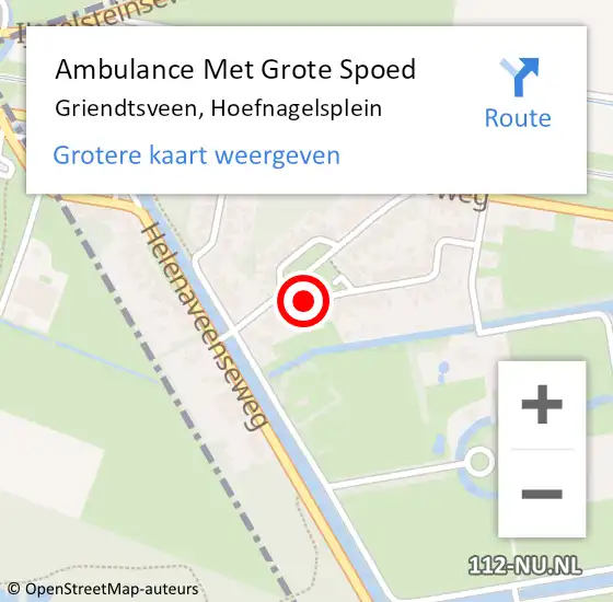 Locatie op kaart van de 112 melding: Ambulance Met Grote Spoed Naar Griendtsveen, Hoefnagelsplein op 7 april 2017 12:05