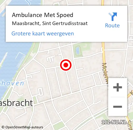 Locatie op kaart van de 112 melding: Ambulance Met Spoed Naar Maasbracht, Sint Gertrudisstraat op 7 april 2017 12:33